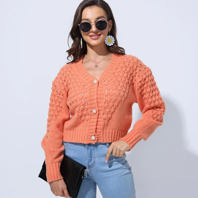 Vintage Jacquard V-Neck Short Knitted Cardigans Women Single Breasted Loose Casual Knitted Sweaters Autumn Winter Warm Cardigans
Vintage Jacquard V-Neck Short Knitted Cardigans Women Single Breasted Loose Casual Knitted Sweaters Autumn Winter Warm Cardigans