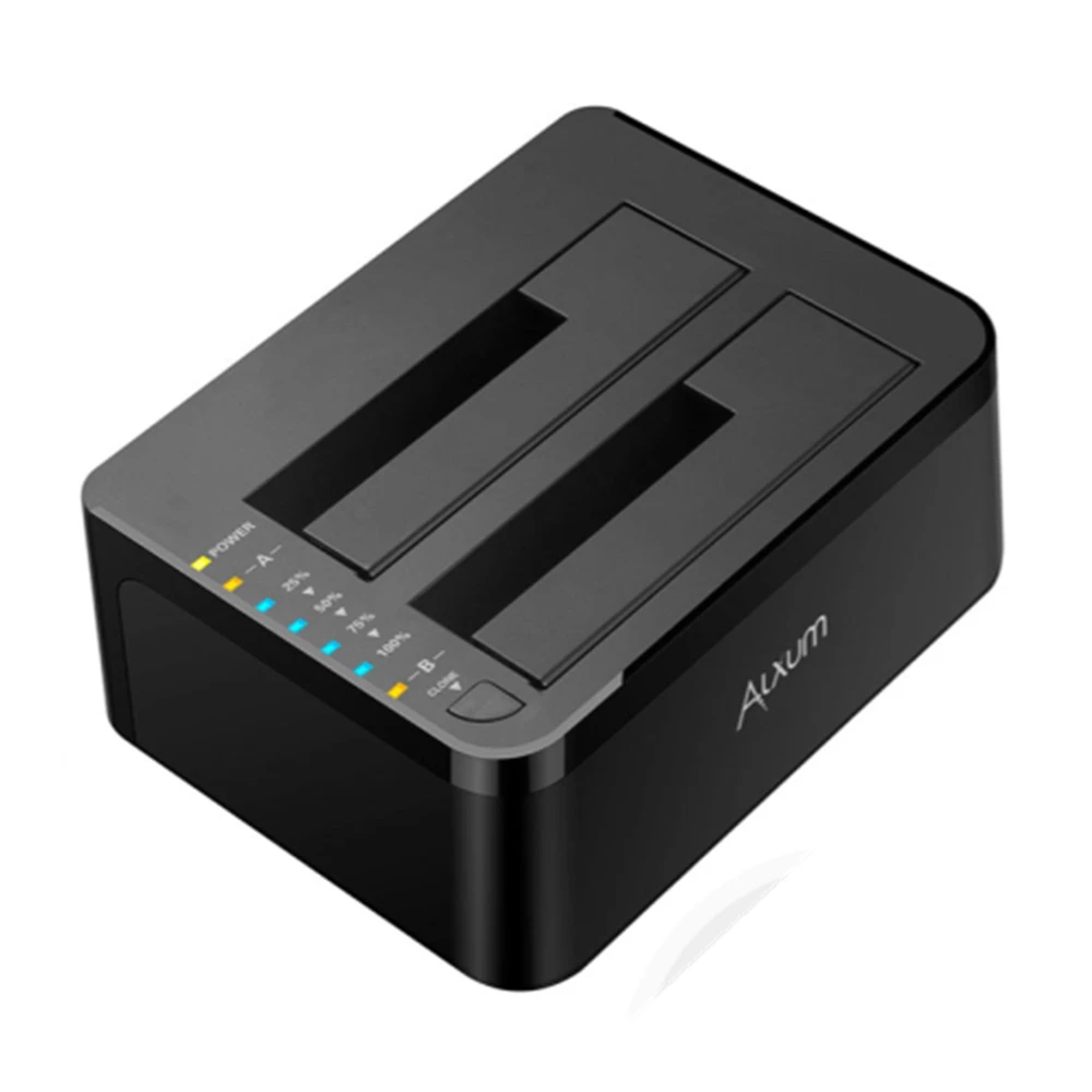 

Alxum Dual Bay Hard Drive Docking Station with Offline Clone USB C 3.0 to SATA Hard Drive Enclosures for 2.5” 3.5” HDD SSD Dock