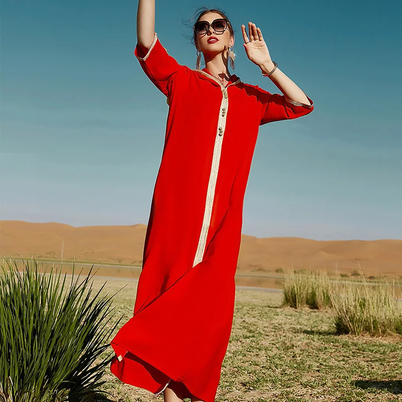 Europe and America Muslim Islamic Ladies Hooded Dress Orange Red Loose Saudi Arabia Russian Clothing Elegant Fashion Indian Robe
Europe and America Muslim Islamic Ladies Hooded Dress Orange Red Loose Saudi Arabia Russian Clothing Elegant Fashion Indian Robe