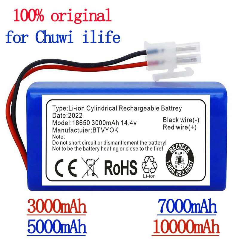 100% New original Rechargeable ILIFE Battery 14.8V 7000mAh robotic vacuum cleaner accessories parts for Chuwi ilife A4 A4s A6
100% New original Rechargeable ILIFE Battery 14.8V 7000mAh robotic vacuum cleaner accessories parts for Chuwi ilife A4 A4s A6