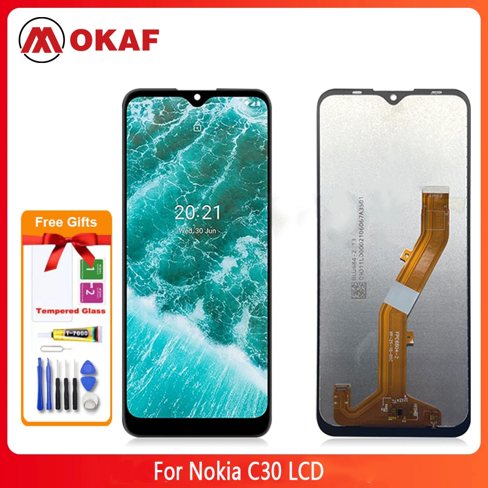 OKANFU новый оригинальный ЖК-дисплей для Nokia C30, сенсорный экран, дигитайзер в сборе TA-1377, TA-1369, TA-1360, замена экрана
OKANFU новый оригинальный ЖК-дисплей для Nokia C30, сенсорный экран, дигитайзер в сборе TA-1377, TA-1369, TA-1360, замена экрана