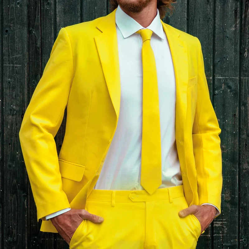 Yellow Casual Prom Suits for Men 2 Piece Groom Tuxedo Male Fashion Wedding Clothes Notched Lapel Jacket with Pants New Arrival
Yellow Casual Prom Suits for Men 2 Piece Groom Tuxedo Male Fashion Wedding Clothes Notched Lapel Jacket with Pants New Arrival