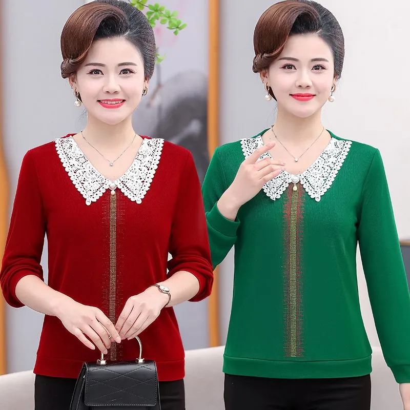 Womens T-shirt Solid Color Autumn New Fashion lace lapel Collar Long Sleeve Tee shirts Femme Casual Soft Top
Womens T-shirt Solid Color Autumn New Fashion lace lapel Collar Long Sleeve Tee shirts Femme Casual Soft Top