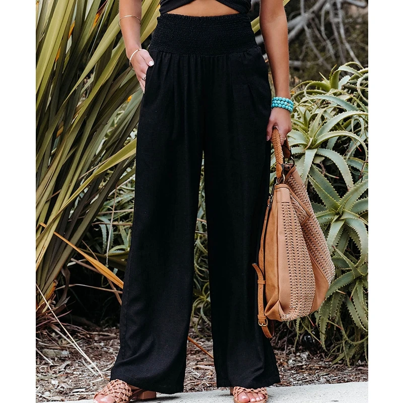 Women High Waist Streetwear Summer Casual Pants Wide Leg Loose Trousers Straight Fashion Elastic Waistline Pants Bottom
Women High Waist Streetwear Summer Casual Pants Wide Leg Loose Trousers Straight Fashion Elastic Waistline Pants Bottom