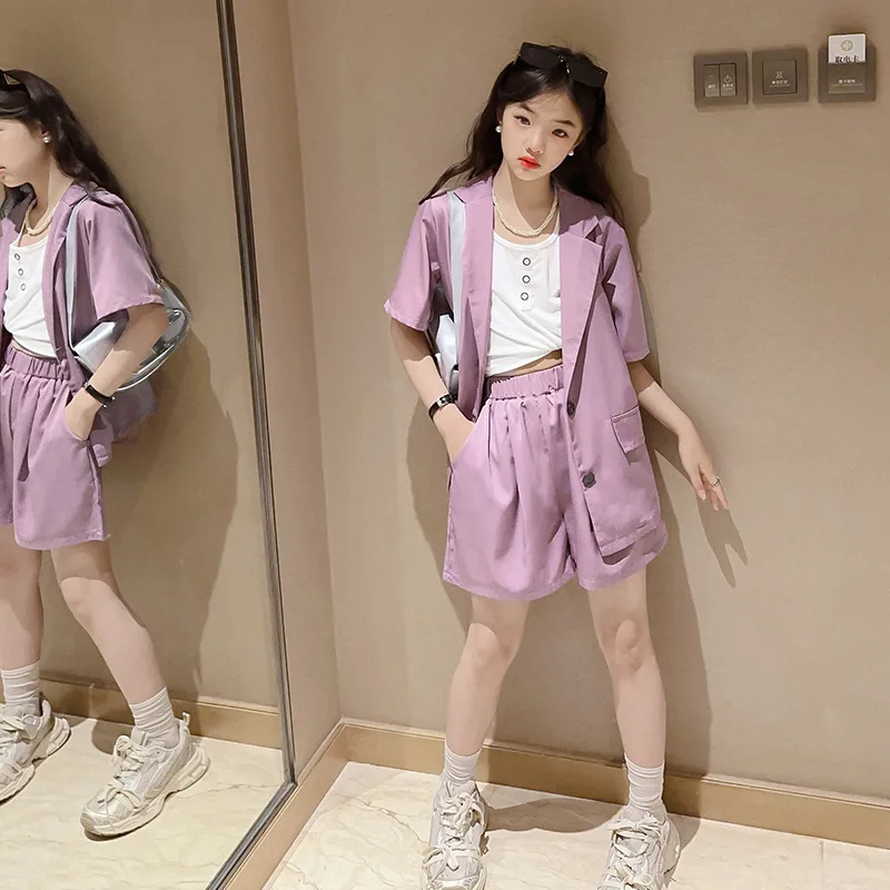 Girls Summer Suit 2023 New Fashion Shorts Jackets 3pcs Teen School Kids Blazer Clothing Set Casual 13 14 Years Children Costumes
Girls Summer Suit 2023 New Fashion Shorts Jackets 3pcs Teen School Kids Blazer Clothing Set Casual 13 14 Years Children Costumes
