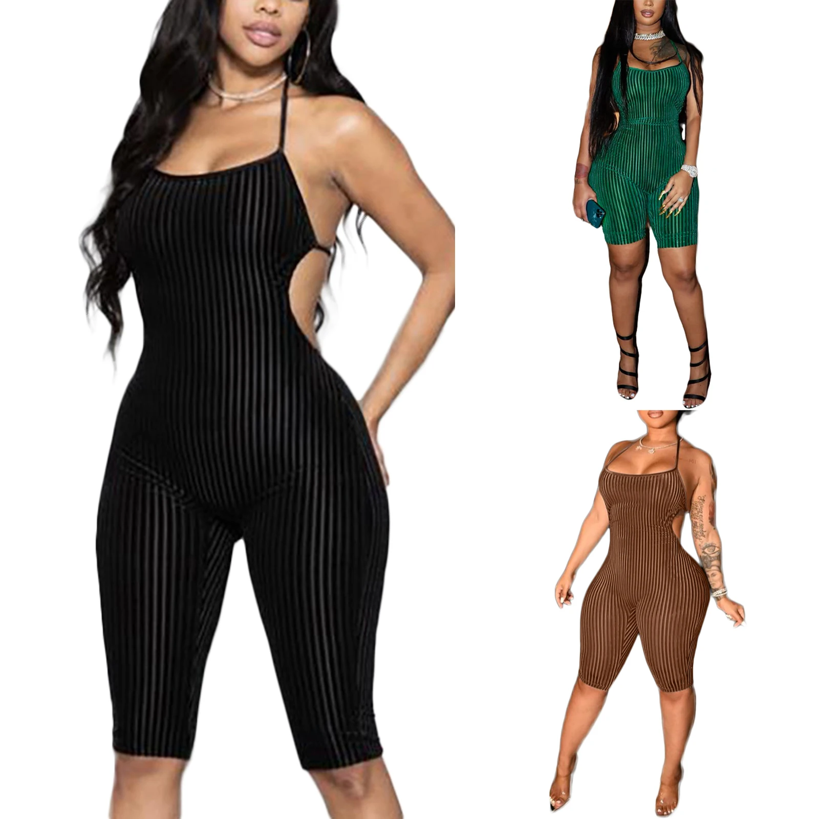 Summer Women’s Sexy Casual Tie-up Backless Rompers Jumpsuit Ladies Fashion Solid Color High Waist Halter Playsuit
Summer Women’s Sexy Casual Tie-up Backless Rompers Jumpsuit Ladies Fashion Solid Color High Waist Halter Playsuit