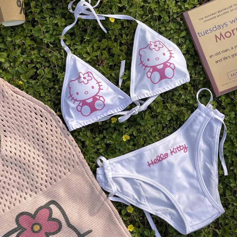 2023 New Sanrios Hello Kitty Anime Women Bikini Kawaii Summer Girls Sexy Swimwear Soft Y2K Style Bra Panties Halter Tie-Up Side
2023 New Sanrios Hello Kitty Anime Women Bikini Kawaii Summer Girls Sexy Swimwear Soft Y2K Style Bra Panties Halter Tie-Up Side