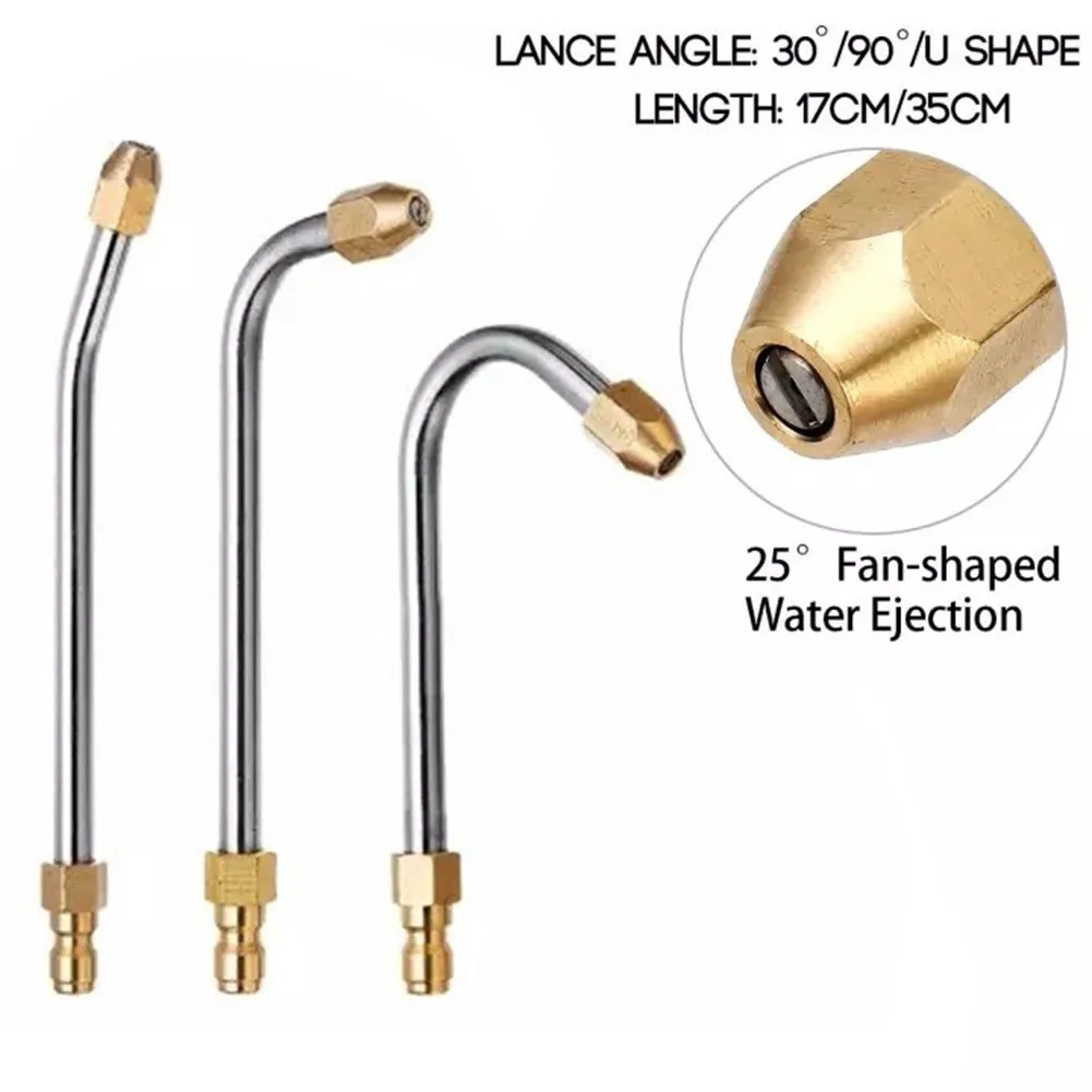 High Pressure Wash Nozzle Angled Lance Power Water Gun Extension Spray Wand Nozzle 1/4" 30° /90° /U-Shape Cleaning Tool
High Pressure Wash Nozzle Angled Lance Power Water Gun Extension Spray Wand Nozzle 1/4" 30° /90° /U-Shape Cleaning Tool