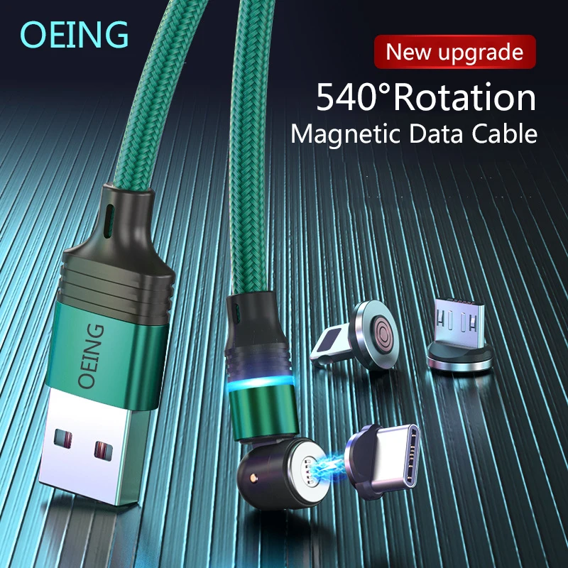 OEING Magnetic USB Cable Fast Charging Type C Cable 540 Degree Roating Magnet Charger For iPhone 12 Xiaomi USB Cord Wire Cable
OEING Magnetic USB Cable Fast Charging Type C Cable 540 Degree Roating Magnet Charger For iPhone 12 Xiaomi USB Cord Wire Cable