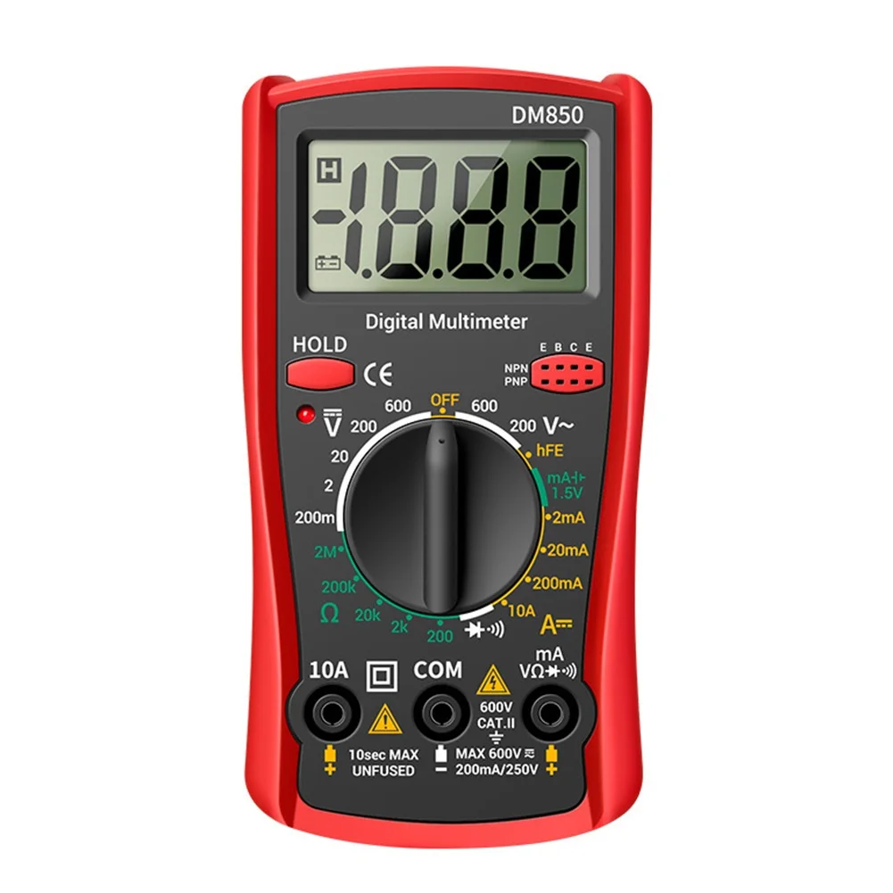 1pcs Digital Multimeter With Test Leads For Measure AC Voltage DC Voltage Diode Resistance On-off Buzzer Detection Tool Parts
1pcs Digital Multimeter With Test Leads For Measure AC Voltage DC Voltage Diode Resistance On-off Buzzer Detection Tool Parts