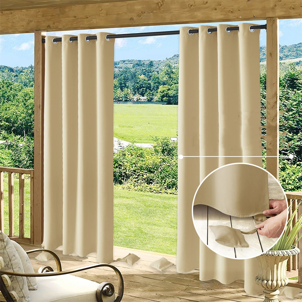 Waterproof Outdoor Curtain Panels Blackout Patio Curtains for for Sliding Door / Foyer / Arbor / Lanai Custom Beige, 1 Panel
Waterproof Outdoor Curtain Panels Blackout Patio Curtains for for Sliding Door / Foyer / Arbor / Lanai Custom Beige, 1 Panel
