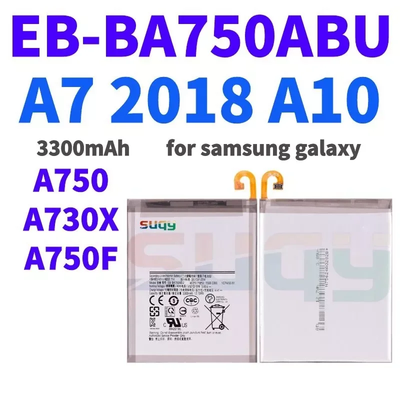 NEW2023 3300mAh EB-BA750ABU Replacement Phone Battery for Samsung Galaxy A7 2018 A750 Bateria for Galaxy A10 SM-A730X SM-A750F B
NEW2023 3300mAh EB-BA750ABU Replacement Phone Battery for Samsung Galaxy A7 2018 A750 Bateria for Galaxy A10 SM-A730X SM-A750F B