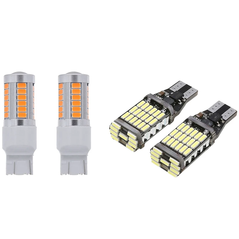 2X 7443, T20 LED Bulbs Amber Yellow 900 Lumens Turn Signals Light & 2Pcs T15 W16W LED Backup Light Bulb 920 921 912
2X 7443, T20 LED Bulbs Amber Yellow 900 Lumens Turn Signals Light & 2Pcs T15 W16W LED Backup Light Bulb 920 921 912