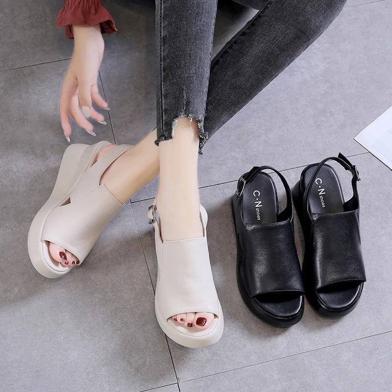 34-42 Womens Sandals Summer Female Solid Colors Platform Wedges 6.5cm Heel Thick Sole Roman Fish Mouth Shoes Ladies Footwear H34
34-42 Womens Sandals Summer Female Solid Colors Platform Wedges 6.5cm Heel Thick Sole Roman Fish Mouth Shoes Ladies Footwear H34