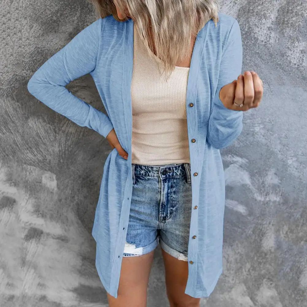 Women Autumn Coat Loose Solid Color Long Sleeves Lady Jacket Soft Single-breasted Cardigan Pure Color Casual Lady Jacket For Wor
Women Autumn Coat Loose Solid Color Long Sleeves Lady Jacket Soft Single-breasted Cardigan Pure Color Casual Lady Jacket For Wor