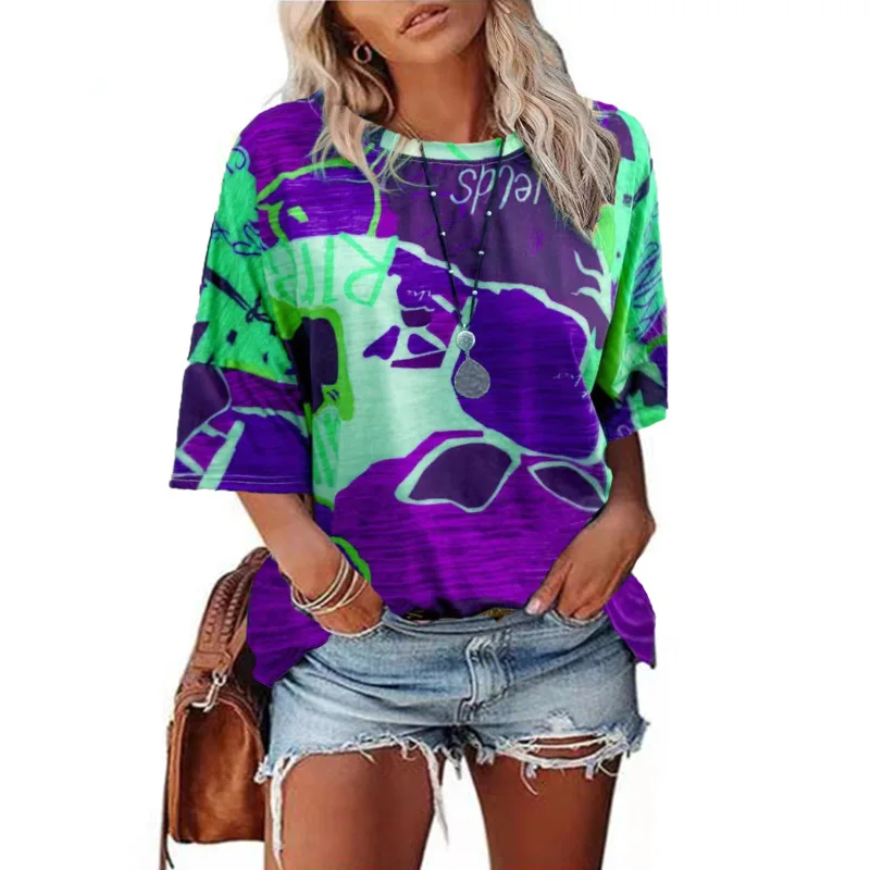 2022 Women's Summer New Product Features Easy Round Collar T-shirt Dress Printing Color More Leisure Short Sleeve Blouse
2022 Women's Summer New Product Features Easy Round Collar T-shirt Dress Printing Color More Leisure Short Sleeve Blouse