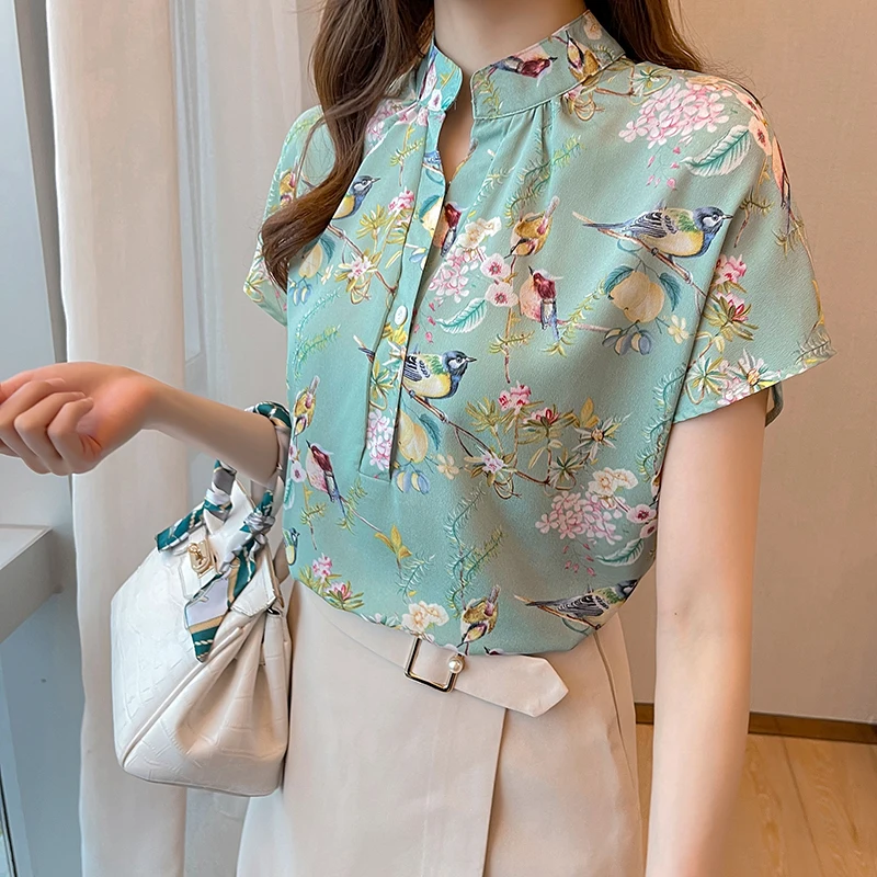 Summer Blouse Short Sleeve Top Korean Fashion V Neck Poplin Casual Printing Loose Shirt Movafag
Summer Blouse Short Sleeve Top Korean Fashion V Neck Poplin Casual Printing Loose Shirt Movafag