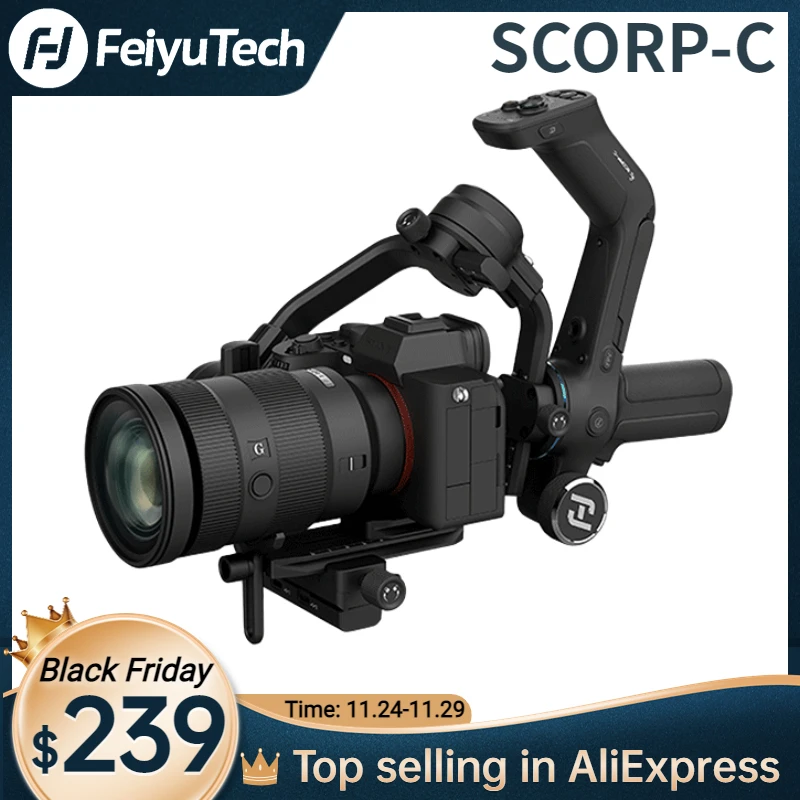 FeiyuTech Feiyu SCORP-C 3-Axis Handheld Gimbal Stabilizer Handle Grip for DSLR Camera Sony/Canon with Pole Tripod
FeiyuTech Feiyu SCORP-C 3-Axis Handheld Gimbal Stabilizer Handle Grip for DSLR Camera Sony/Canon with Pole Tripod