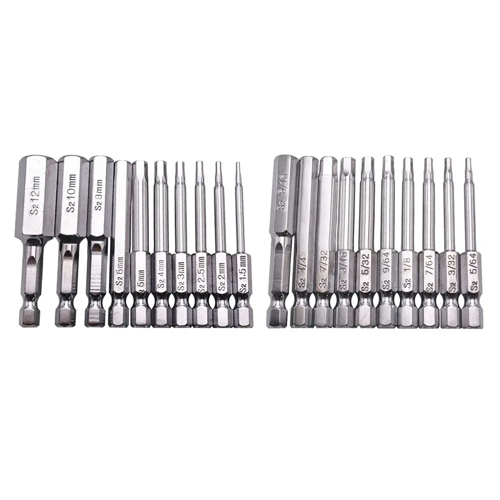 20pcs Hexagon Screwdriver Bits Set H1.5-H12 Hex Head 60mm Long Magnetic Hex Driver Bits Chrome Plated Weak Magnetic
20pcs Hexagon Screwdriver Bits Set H1.5-H12 Hex Head 60mm Long Magnetic Hex Driver Bits Chrome Plated Weak Magnetic