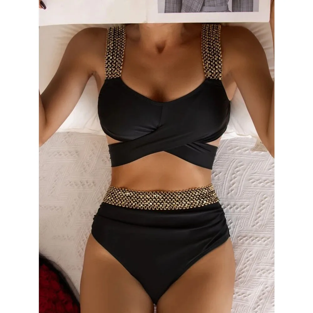 2022 New Women Two Piece Set Cross Wrap Bathing Suit Tie Back High Waist Tummy Control Swimsuit Bikini Set Swimwear Biquini
2022 New Women Two Piece Set Cross Wrap Bathing Suit Tie Back High Waist Tummy Control Swimsuit Bikini Set Swimwear Biquini