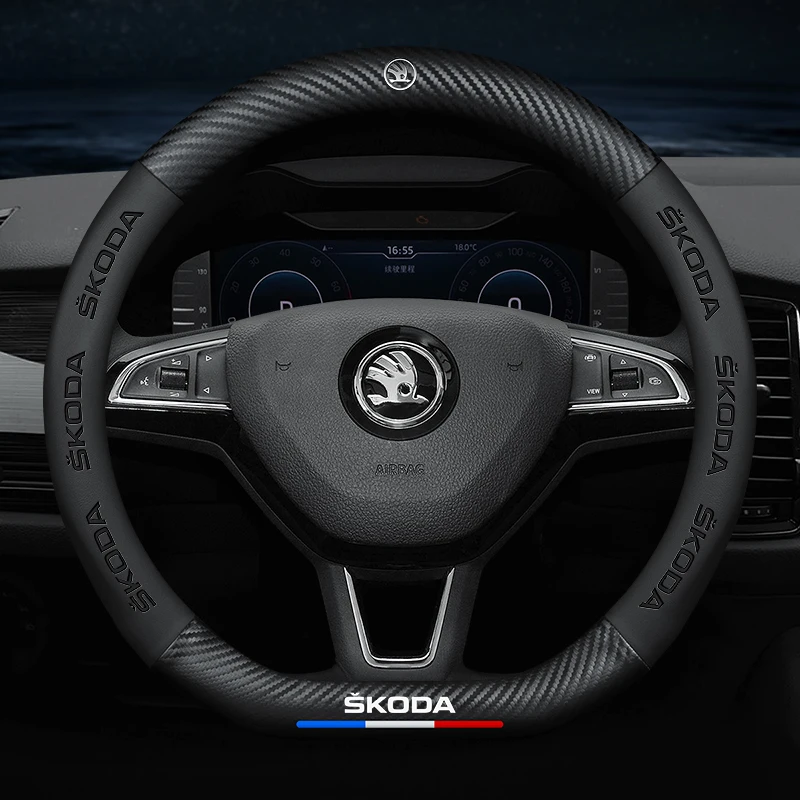 Leather Car Steering Wheel Cover Non-Slip 38cm 15in For Skoda Octavia 3 2 a5 fabia superb 3 rapid Kamiq Karoq Auto Accessories
Leather Car Steering Wheel Cover Non-Slip 38cm 15in For Skoda Octavia 3 2 a5 fabia superb 3 rapid Kamiq Karoq Auto Accessories