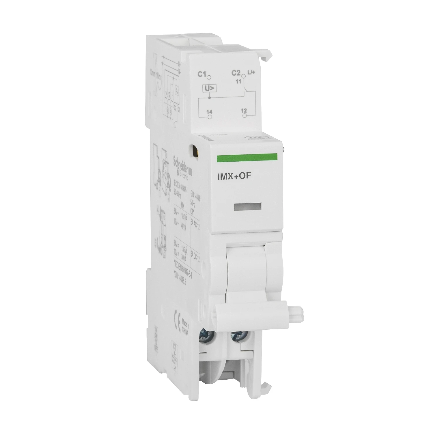 IMX + of with Normally Open and Normally Closed Contacts of Shunt Trip Unit + Status Indication Contact 12-24VAC/DC A9A26948
IMX + of with Normally Open and Normally Closed Contacts of Shunt Trip Unit + Status Indication Contact 12-24VAC/DC A9A26948