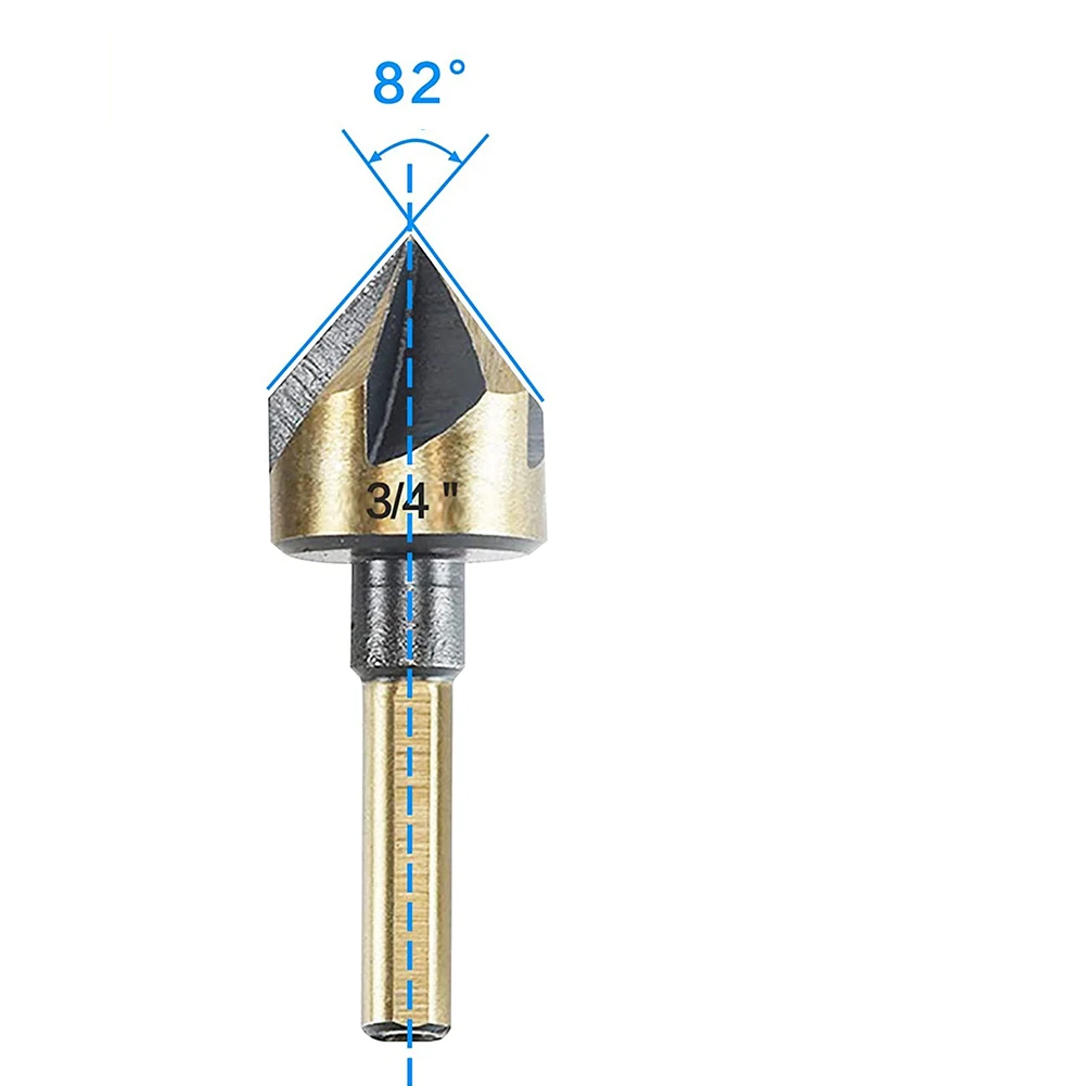 5 Pcs Countersink Drill Bit HSS 82 Degree 5 Flute 6mm Round Shank Mill Cutter Bit For Metal Wood Rubber Plastic Drilling
5 Pcs Countersink Drill Bit HSS 82 Degree 5 Flute 6mm Round Shank Mill Cutter Bit For Metal Wood Rubber Plastic Drilling