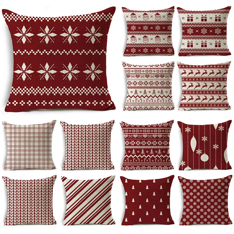 45X45CM Linen Cartoon red Christmas style Pillow Sofa Print Cushion Case Livingroom Couch Decorative Throw Pillows
45X45CM Linen Cartoon red Christmas style Pillow Sofa Print Cushion Case Livingroom Couch Decorative Throw Pillows