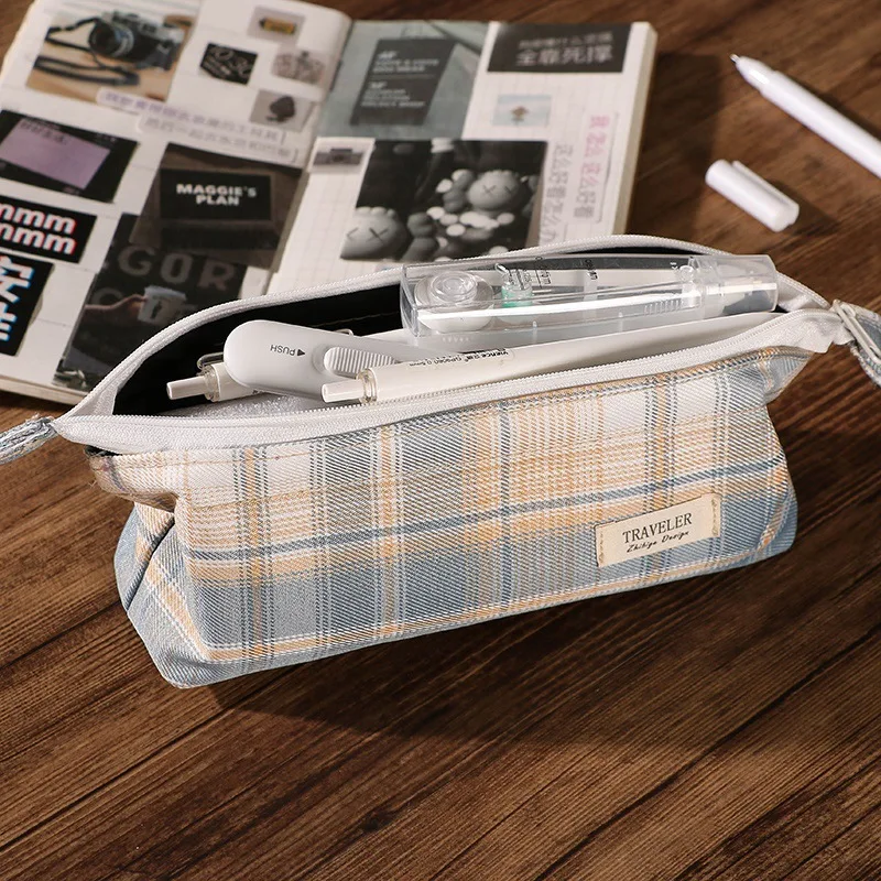 Ins Style Simple Canvas Pen Bag Students Large Capacity School Case Stationery Bag Plaid Zipper Pouch Children Schoool Supplies
Ins Style Simple Canvas Pen Bag Students Large Capacity School Case Stationery Bag Plaid Zipper Pouch Children Schoool Supplies