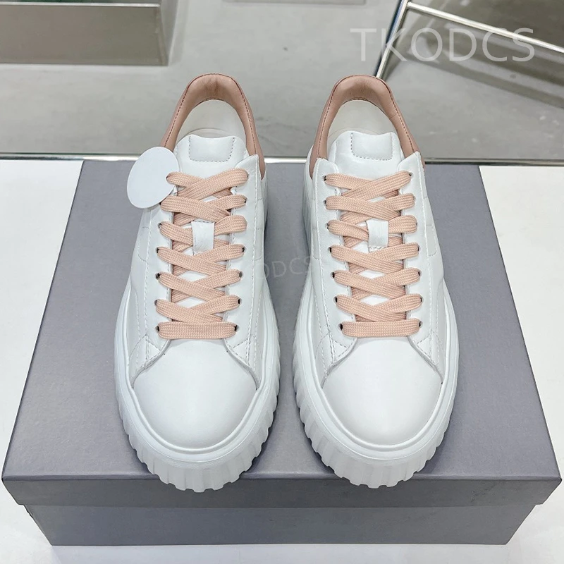 Women High Platform Shoes Casual Natural Leather Lace Up Sneakers Comfort Soft Biscuit Shoes Versatile Round Toe White Sneakers
Women High Platform Shoes Casual Natural Leather Lace Up Sneakers Comfort Soft Biscuit Shoes Versatile Round Toe White Sneakers