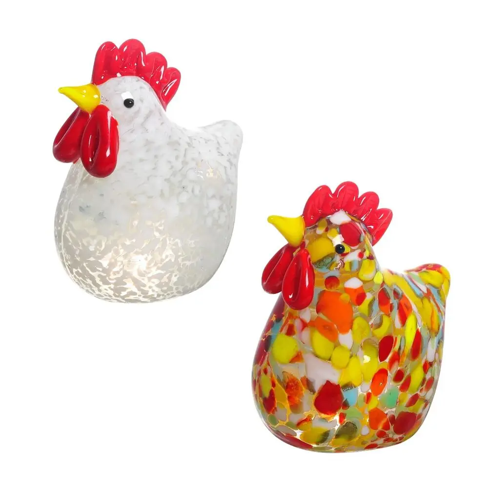 2PCS Glass Rooster Decor White and Colored Mini Glass Chicken Ornaments Animal Statues for Home Office Gift Party
2PCS Glass Rooster Decor White and Colored Mini Glass Chicken Ornaments Animal Statues for Home Office Gift Party