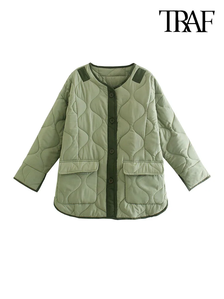 TRAF Women Fashion Patchwork Oversized Padded Jacket Coat Vintage Long Sleeve Flap Pockets Female Outerwear Chic Overcoat
TRAF Women Fashion Patchwork Oversized Padded Jacket Coat Vintage Long Sleeve Flap Pockets Female Outerwear Chic Overcoat