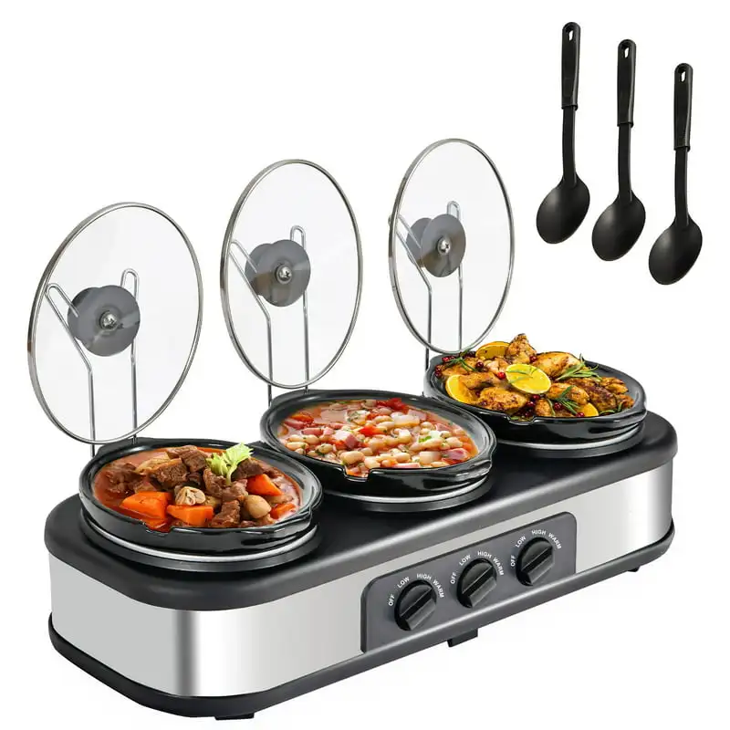 Electric Slow Cooker, 3x1.5 Quart Triple Slow Cooker Buffet Server, Food Warmer Cooker Pot for Party Holiday, Adjustable Temp Re
Electric Slow Cooker, 3x1.5 Quart Triple Slow Cooker Buffet Server, Food Warmer Cooker Pot for Party Holiday, Adjustable Temp Re