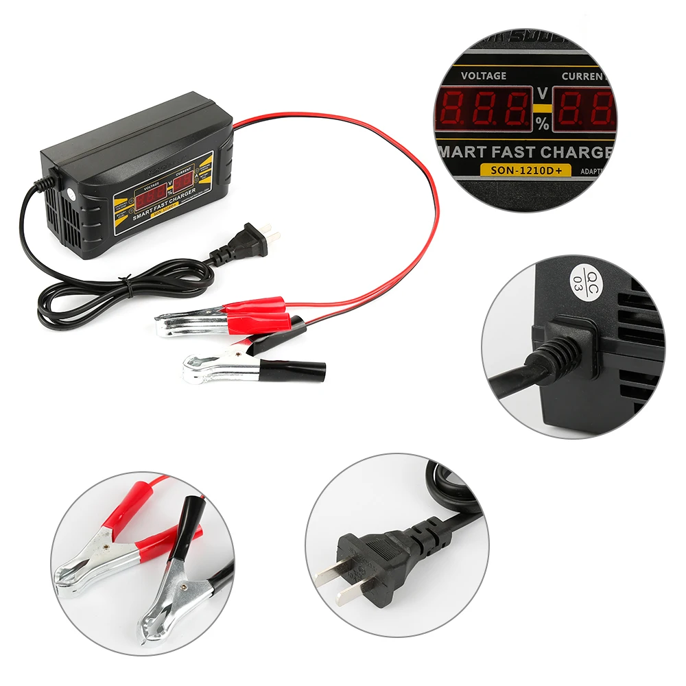 12V 10A Car Battery Charger Intelligent Automatic Smart Battery Charge Maintainer For Lead Acid Batteries LCD Display EU/US Plug
12V 10A Car Battery Charger Intelligent Automatic Smart Battery Charge Maintainer For Lead Acid Batteries LCD Display EU/US Plug