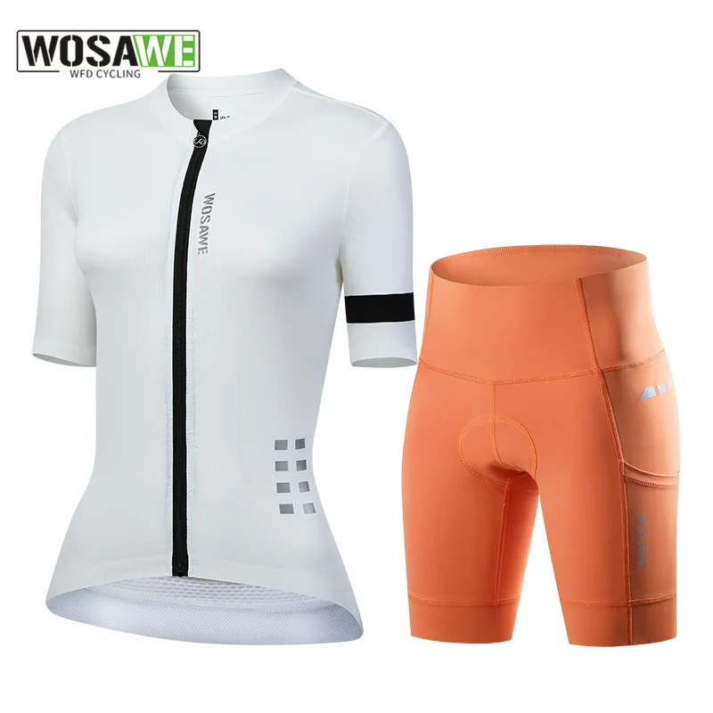 

WOSAWE Женская одежда для езды на велосипеде на весь день, футболка с коротким рукавом для езды на велосипеде