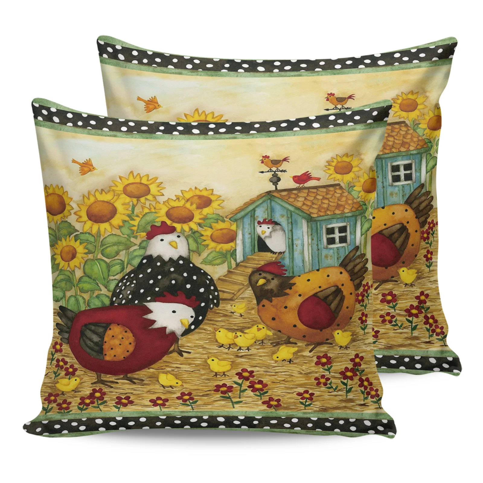 2PCS Pillowcases The Chicken Family Cartoon Sunflower Cushion Cover Home Bedding Living Room Decorative Couch Throw Pillow Case
2PCS Pillowcases The Chicken Family Cartoon Sunflower Cushion Cover Home Bedding Living Room Decorative Couch Throw Pillow Case
