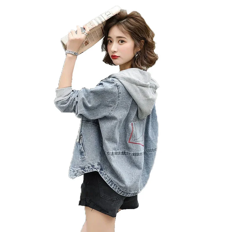 Fashion Denim Jacket Women Spring Autumn Korean Loose Short Hooded All-Match Coat Fake Two-Piece Jeans Jacket
Fashion Denim Jacket Women Spring Autumn Korean Loose Short Hooded All-Match Coat Fake Two-Piece Jeans Jacket