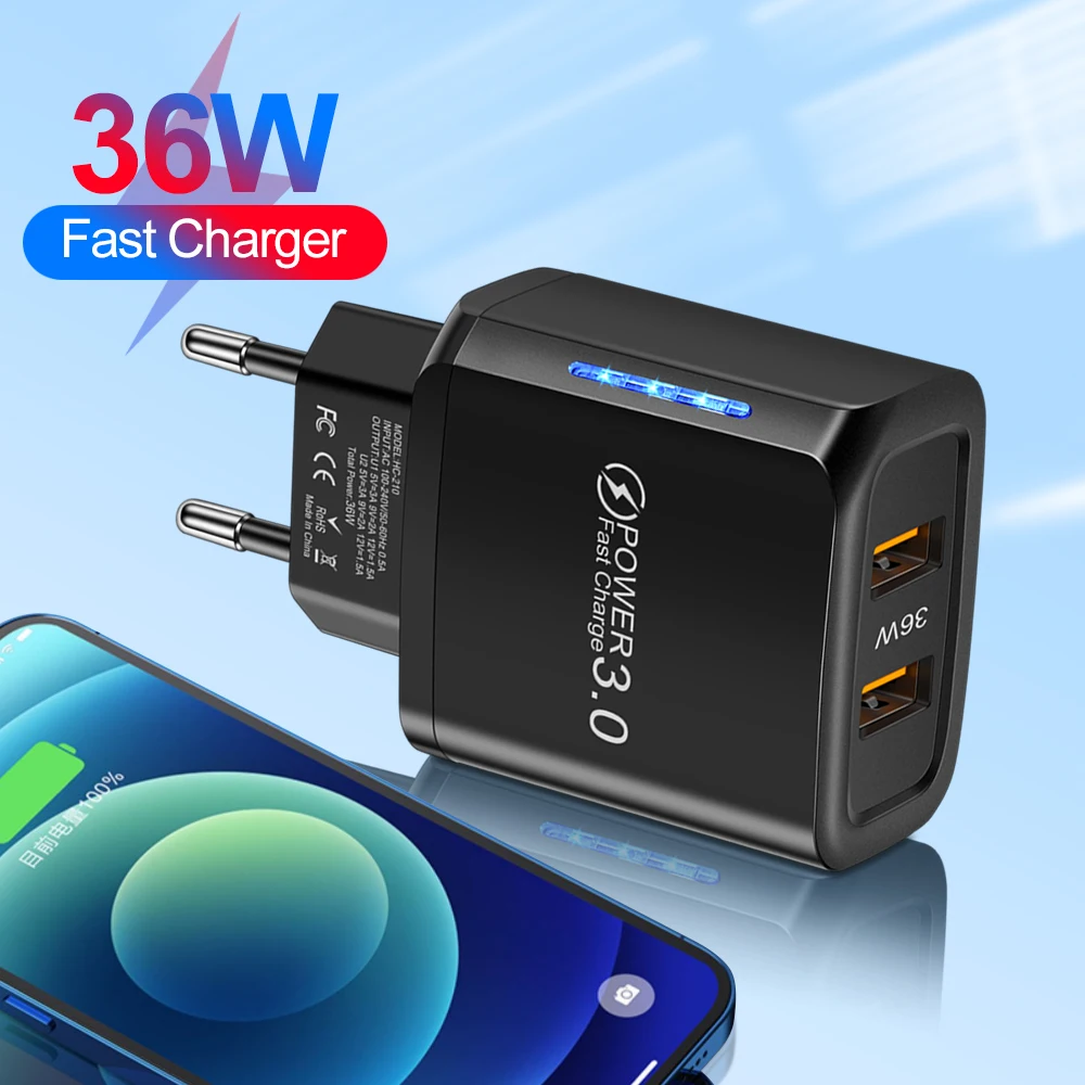 Safe Charging Wall Adapter Charger Fast Charge Eu Us Plug Mobile Phone Charger Portable 2 Ports Travel Dual Usb Charger 36w Mini
Safe Charging Wall Adapter Charger Fast Charge Eu Us Plug Mobile Phone Charger Portable 2 Ports Travel Dual Usb Charger 36w Mini