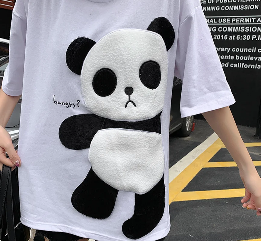 Summer Cute Fluffy Panda Short Sleeve Tops Women O Neck Y2k Indie Loose Casual T Shirts 2021 Vintage Tees New Fashion Cartoon
Summer Cute Fluffy Panda Short Sleeve Tops Women O Neck Y2k Indie Loose Casual T Shirts 2021 Vintage Tees New Fashion Cartoon