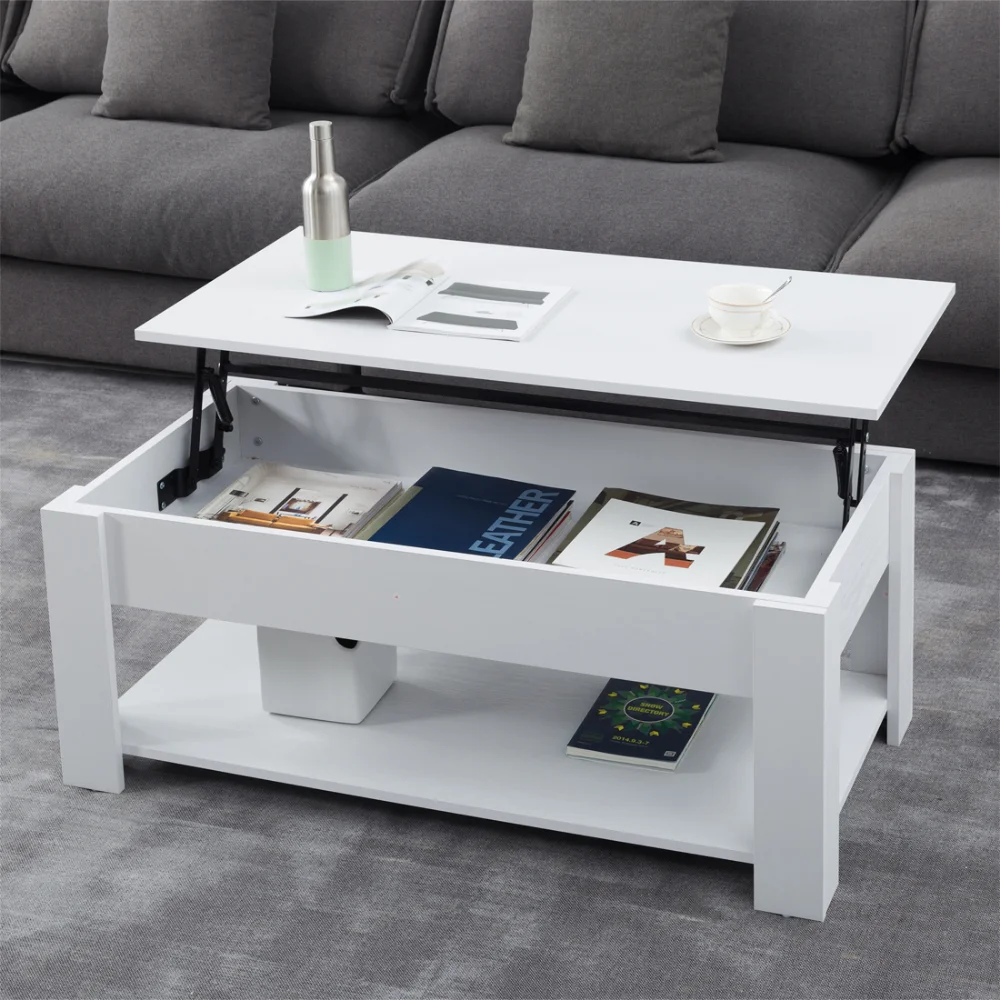 ,Coffee Table with Storage Space- Lift Top- Lower Shelf- 39" Wide- White Tea Table Furniture
,Coffee Table with Storage Space- Lift Top- Lower Shelf- 39" Wide- White Tea Table Furniture