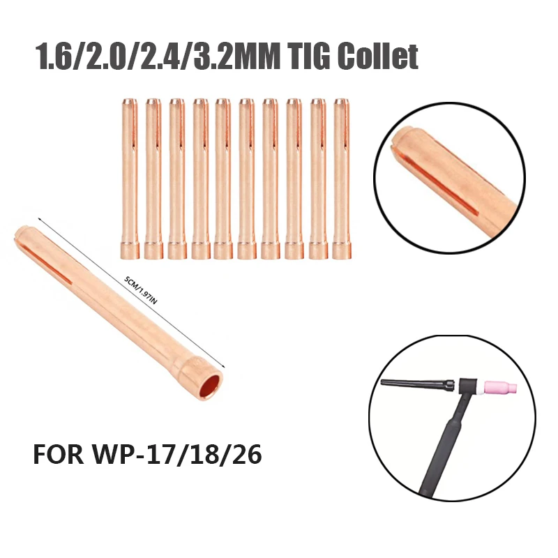 5Pcs 1.6/2.0/2.4/3.2mm Tig Welding Torch Collet For WP-17/18/26 Tig Weld Machine/Equipment Torch Replacement TIG Welding Collet
5Pcs 1.6/2.0/2.4/3.2mm Tig Welding Torch Collet For WP-17/18/26 Tig Weld Machine/Equipment Torch Replacement TIG Welding Collet