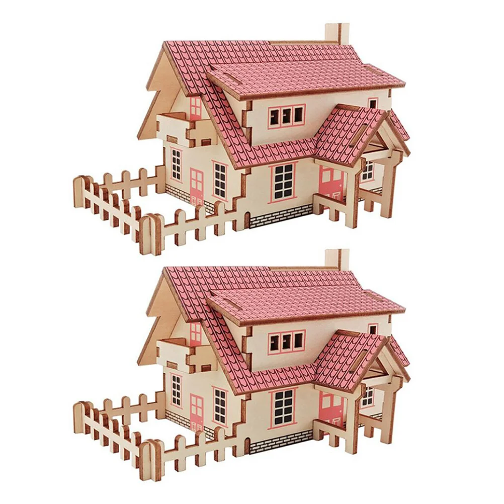 2 Sets Lovely Wooden 3D Puzzle Toys Wooden Assembling Houses House Model Crafts
2 Sets Lovely Wooden 3D Puzzle Toys Wooden Assembling Houses House Model Crafts