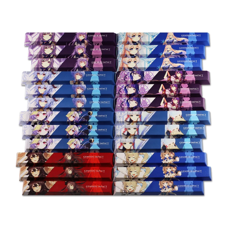 Игровая клавиатура Genshin Impact Space Bar PBT Keycaps Ganyu Hutao Keqing Qiqi Raiden Shogun, механическая клавиатура с сублимационной печатью
Игровая клавиатура Genshin Impact Space Bar PBT Keycaps Ganyu Hutao Keqing Qiqi Raiden Shogun, механическая клавиатура с сублимационной печатью