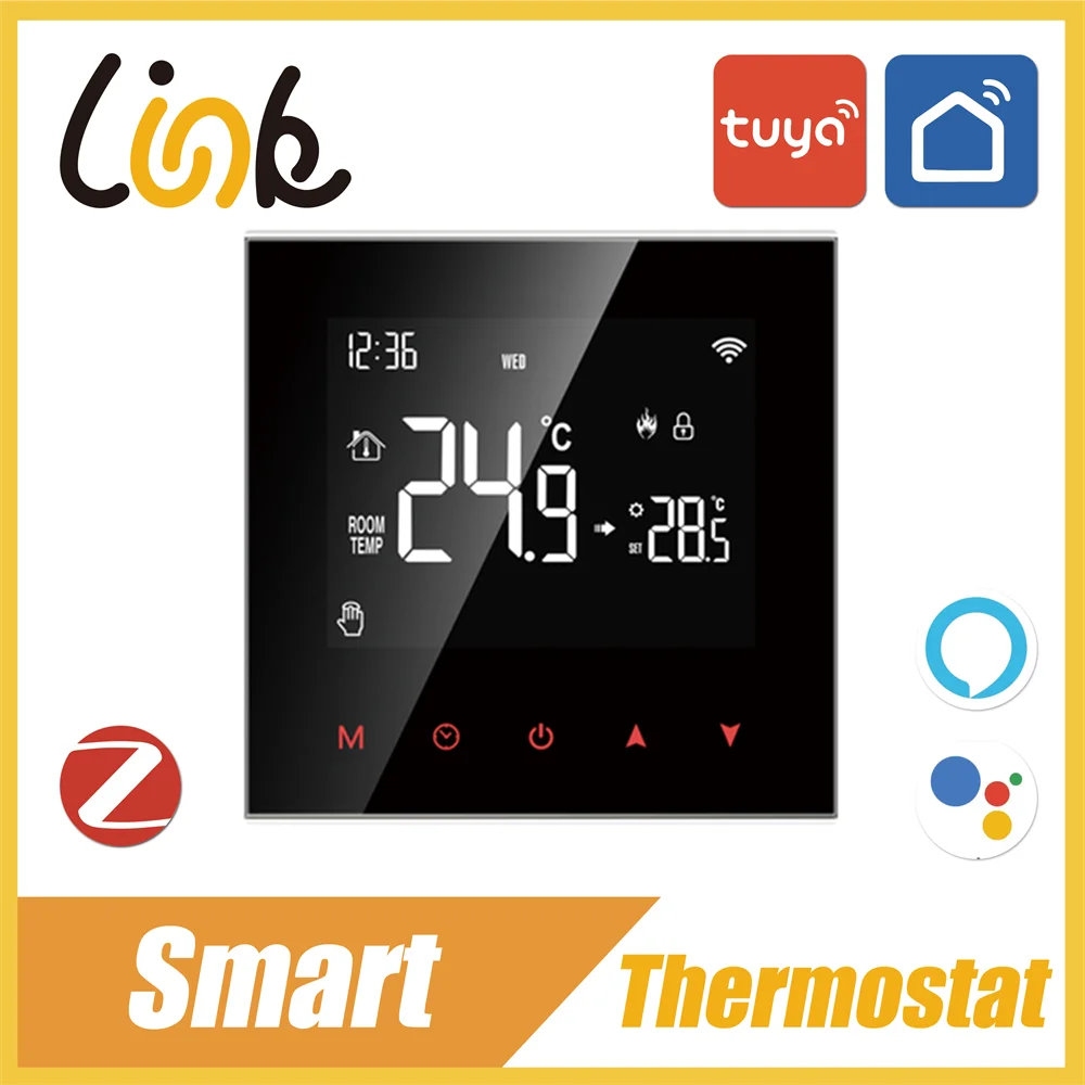 Tuya Zigbee Smart Thermostat Water/Electric Heating Temperature Controller Build in Sensor Support Alexa Google Home Yandex
Tuya Zigbee Smart Thermostat Water/Electric Heating Temperature Controller Build in Sensor Support Alexa Google Home Yandex