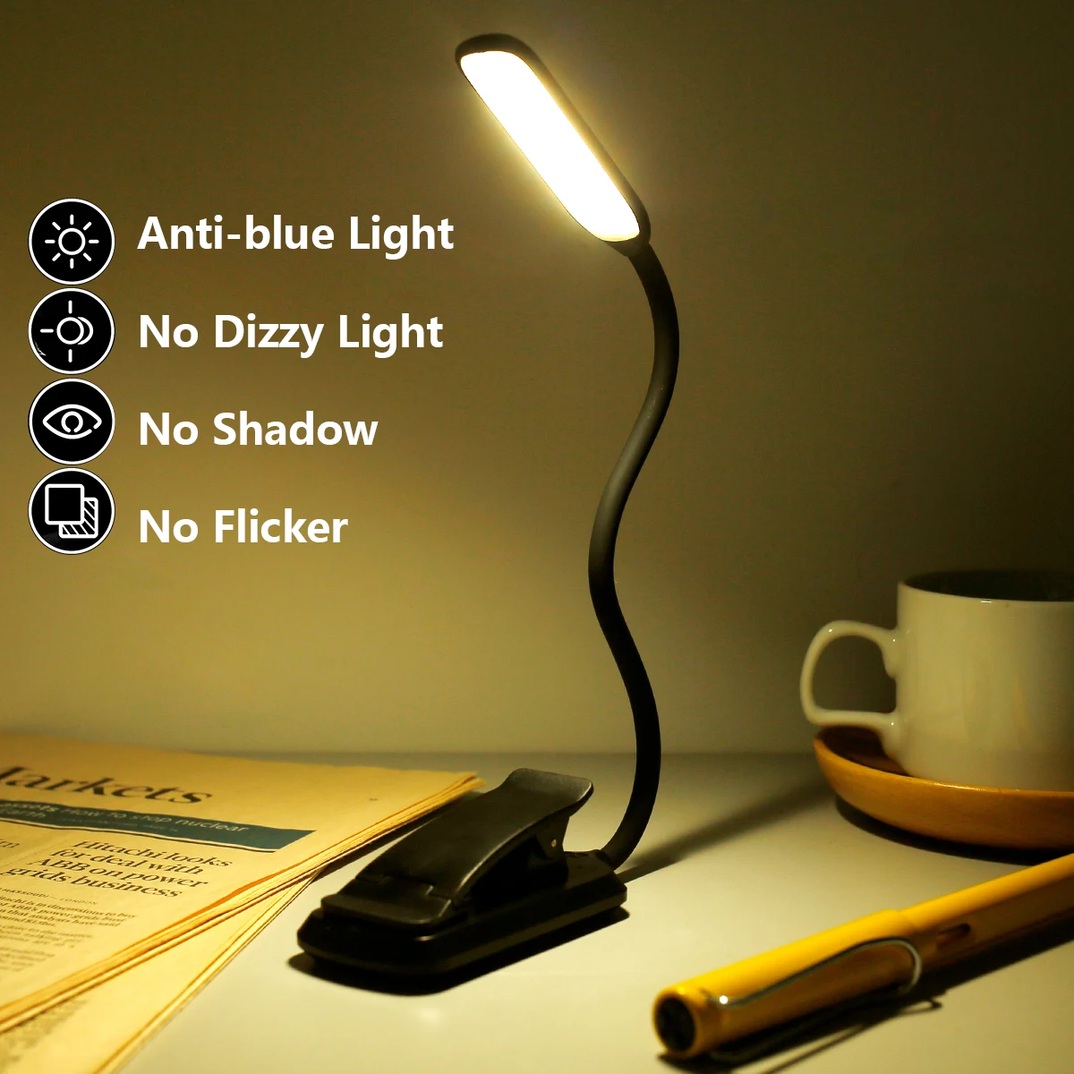 LED Dimmable Desk Light With Clip Rechargeable Reading Light 3 Colors Eye-protection Table Light w/360°Gooseneck Night Light
LED Dimmable Desk Light With Clip Rechargeable Reading Light 3 Colors Eye-protection Table Light w/360°Gooseneck Night Light