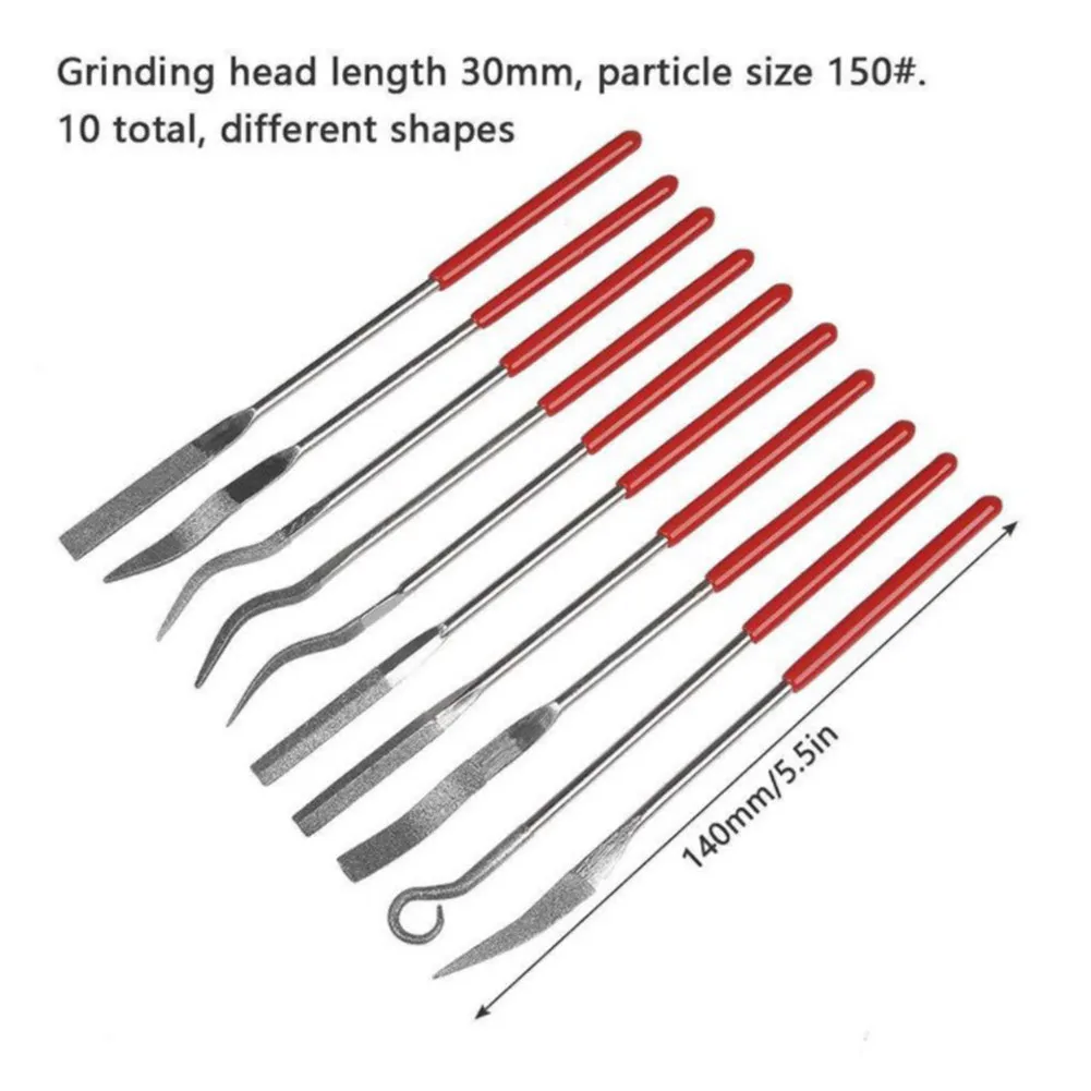 10pcs Diamond Files Special Shaped Grinding Files Non-Slip Handle Multifunctional Polishing Smoothly Filing Carving Tool
10pcs Diamond Files Special Shaped Grinding Files Non-Slip Handle Multifunctional Polishing Smoothly Filing Carving Tool