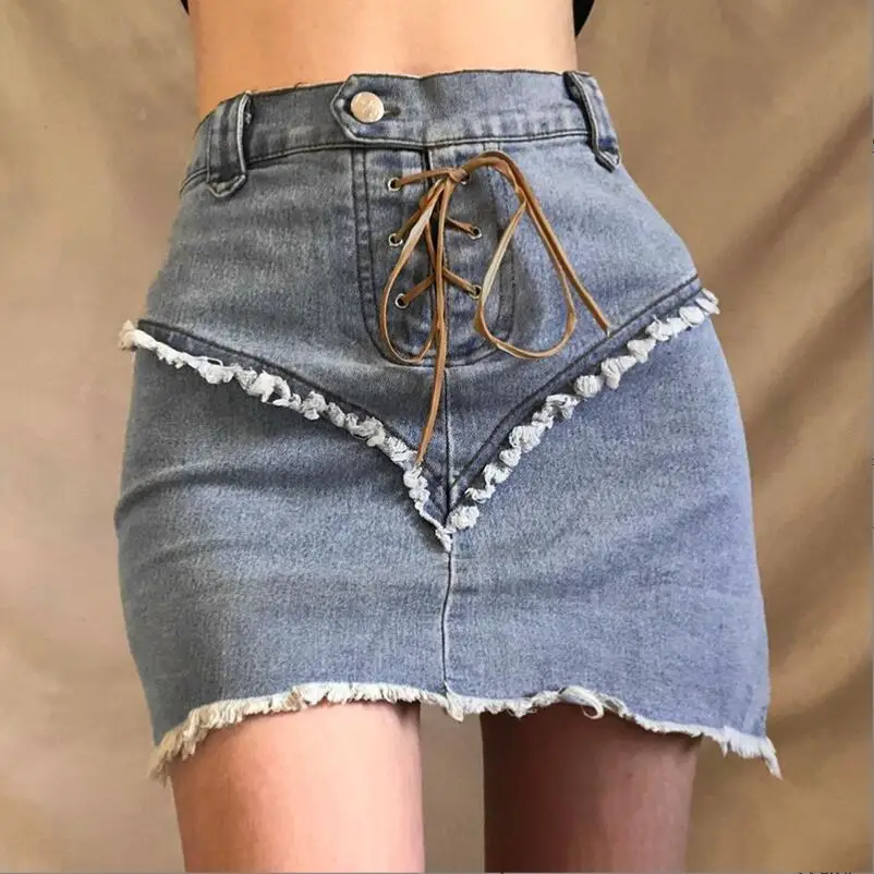 Y2k Jean Skirt Sexy Lace Up High Waisted Fitted Denim Mini Skirts Womens 2022 Summer Casual Women's Skirt Jupe Femme w226
Y2k Jean Skirt Sexy Lace Up High Waisted Fitted Denim Mini Skirts Womens 2022 Summer Casual Women's Skirt Jupe Femme w226