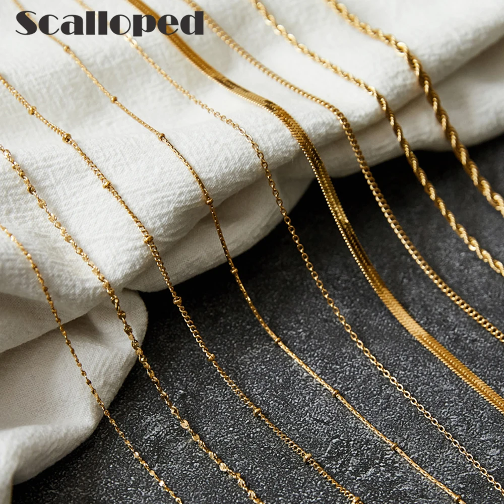 SCALLOPED Trendy Chain Necklace For Women Gothic Punk Stainless Steel Figaro Titanium Choker Men Cuban Link Jewelry Metal Collar
SCALLOPED Trendy Chain Necklace For Women Gothic Punk Stainless Steel Figaro Titanium Choker Men Cuban Link Jewelry Metal Collar