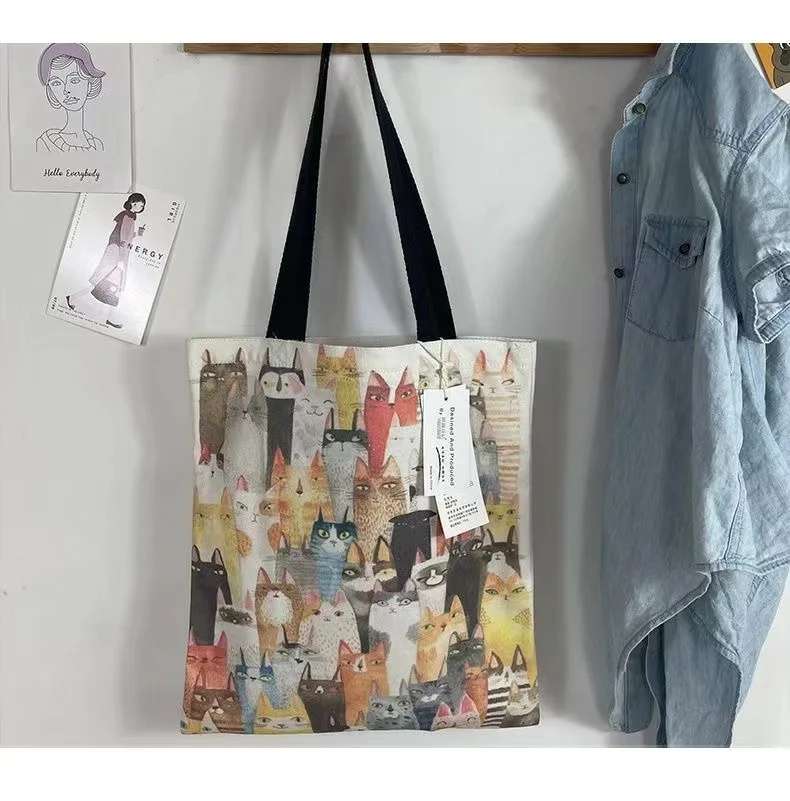 New cat cloth bag women's school bag shoulder messenger bag zipper canvas bag all-match literary adjustment shopping bag
New cat cloth bag women's school bag shoulder messenger bag zipper canvas bag all-match literary adjustment shopping bag