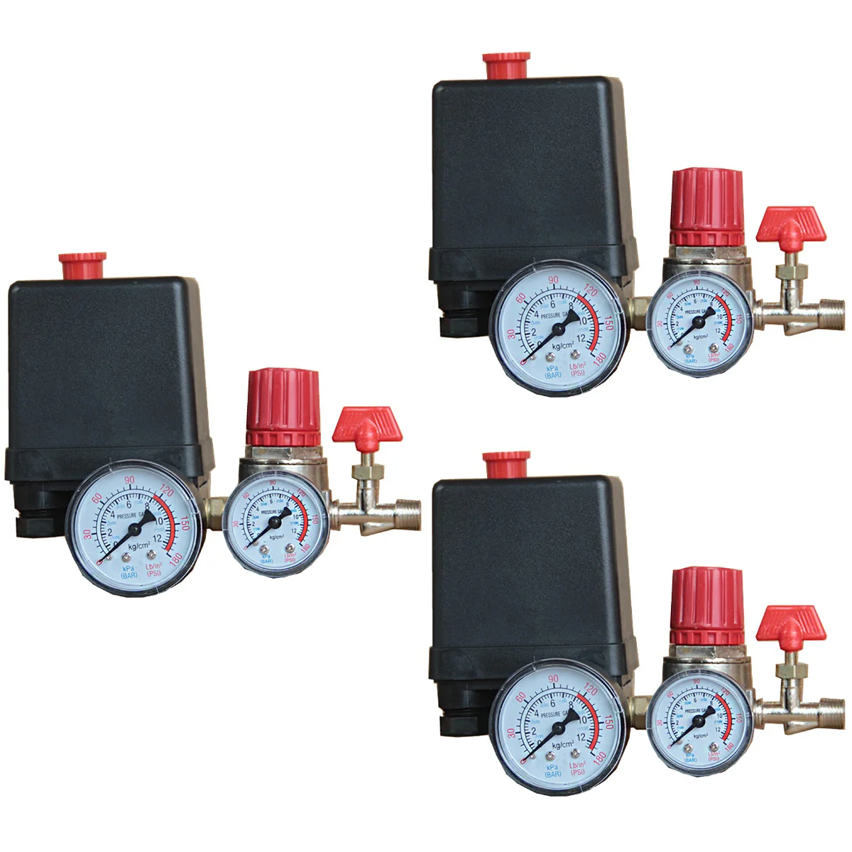 3pcs Professional 4 Holes Durable Air Compressor Pump Pressure Switch Control with Gauges Regulator
3pcs Professional 4 Holes Durable Air Compressor Pump Pressure Switch Control with Gauges Regulator